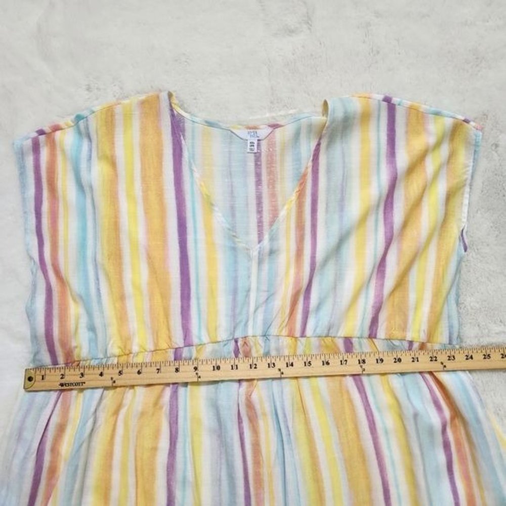 Time and Tru Women's Woven Print Dress with Flounce Hem V-Neck Size XXL - Picture 12 of 15